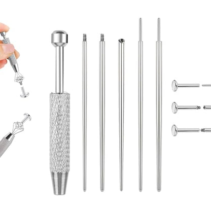Piercing Taper Ball Grabber Tool Stainless Steel Nose Ear Piercing Kits | Nose Septum Eyebow Helix Conch Tragus Daith Piercing Jewelry Changing Tool,14G 16G 18G 20G Flat Back Earrings Applicator Tool - style: 16G Piercing Tapers + Ball Grabber Tool