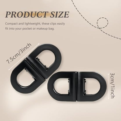 2PCS Magnetic Hair Clips for Women, Black 2-in-1 Quick Snap Hair Clips, Strong Hold No Slip Seamless Hair Clips, Creaseless Non-Dent Hair Styling To·ols for Thick Thin Hair - color: Style 2