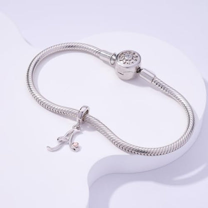 Letter Charms for Pandora Bracelets 925 Sterling Silver Alphabet Initial Charms Bead Jewelry Gift for Women - style: Initial A