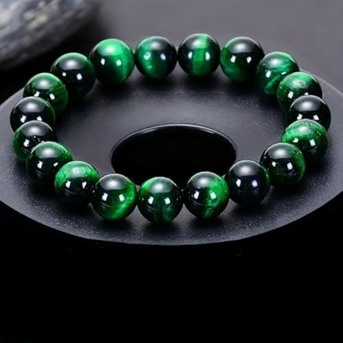 5A Grade Natural Crystal Gemstone Bracelet: Quartz Beads with Therapeutic Energy—Handmade Elastic Style for Boys & Girls - color: Green, size: One Size