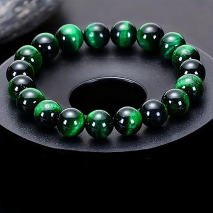 5A Grade Natural Crystal Gemstone Bracelet: Quartz Beads with Therapeutic Energy—Handmade Elastic Style for Boys & Girls - color: Green, size: One Size