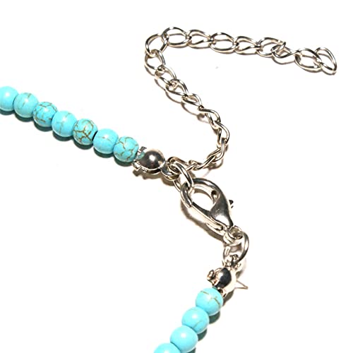 Small Dainty Cross Necklace Pendant Bohemian Turquoise Seed Bead Beaded Necklace Choker for Women Men Faith Jewelry Gift - color: 01 Blue