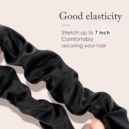 OLESILK 100% Mulberry Silk-Scrunchies for Hair Sleep, Women Grils Silk Hair Ties for Frizz & Breakage Curly Hair, No Damage, Elastics Ponytail Holder, 3 Pack - color: 3pcs, Taupe-Gold-Light Plum