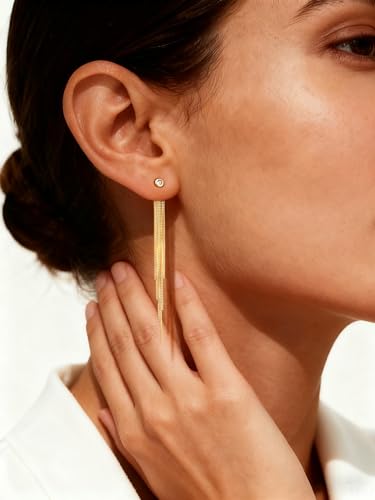 Carffordo 3Pcs Ear Cuffs Non Piercing for Women, Dainty Clip on Earrings | Trendy 14K Gold Plated Ear Cuff with Cubic Zirconia, Fake Piercing Cartilage Earrings, Lightweight Jewelry for Daily Wear - color: Dangle-Gold