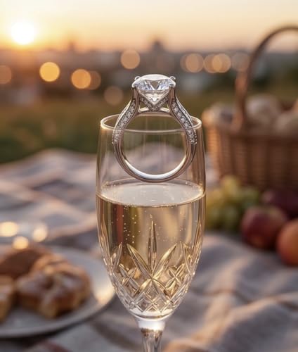Trendy Women's Eternity Proposal Ring | Shiny Cubic Zirconia Inlaid Fashion Finger Jewelry - color: Silver