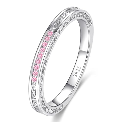 Yaresul Vintage Celtic Knot Women's Engagement Ring Sets Size 5-9 | 925 Sterling Silver/14K Gold Plated Stackable Wedding Bands Rings Cubic Zirconia Women Bridal Sets Wedding Ring Band - color: G10-Silver-October-Wedding Band