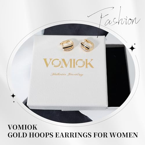 Gold Silver Huggie Hoop Earrings for Women 18K Gold & Sterling Silver Plated Cubic Zirconia Hoop Earrings Double Hoops Earrings Hypoallergenic Non Tarnish Earings Jewelry Gift - color: Silver-B
