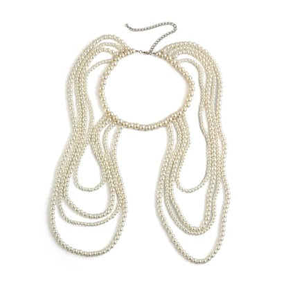 Summer Bikini Mulit-layered Bead Shoulder Body Chain Jewelry Festival Rave Pearl Neck Chain Sexy Bridal Wedding Pearl Shoulder Arm Body Chain Jewelry for Women