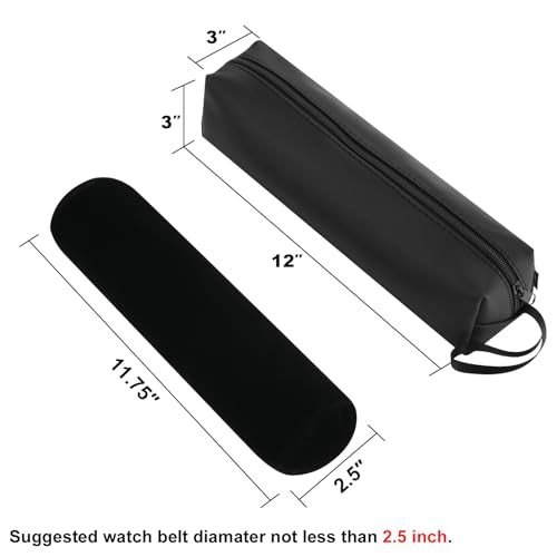Cosmos Water Resistant Watch Travel Storage Case - Watch Roll Bag Carry Case With Removable Roll Insert and Velvet Holder, Black - color: Roll Bag-Water Resistant