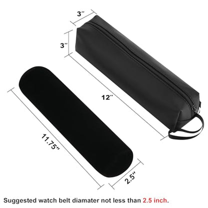 Cosmos Water Resistant Watch Travel Storage Case - Watch Roll Bag Carry Case With Removable Roll Insert and Velvet Holder, Black - color: Roll Bag-Water Resistant