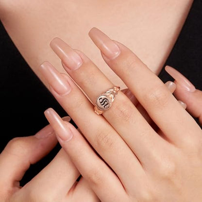 AILIN Custom Old English Letter Gothic Rings For Women 925 Sterling Silver/Brass Personalized Engraved Monogram Initial Ring Gothic Jewelry Birthday Gifts For Her Mother Daughter