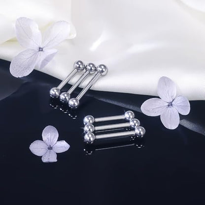 Ruifan Grade 23 Titanium Internally Threaded Nipple Piercing Jewelry Barbell Ring PA Tongue Rings Nipple Straight Body Piercing Jewelry for Women Men 16G 14G 12G 8G 6G 4G 2G - size: 12GA - 5/8" (16mm)