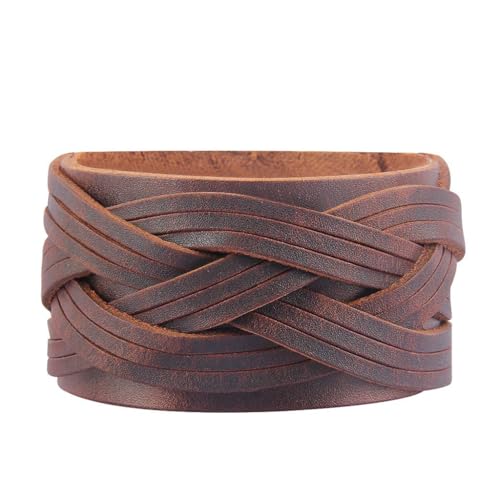 JAOYU Punk Leather Cuff Bracelet Goth Leather Wristband Rock Bracelet Biker Bracelet for Men Leather Armband Black Handmade Jewelry - color: Black Arm Bracelet