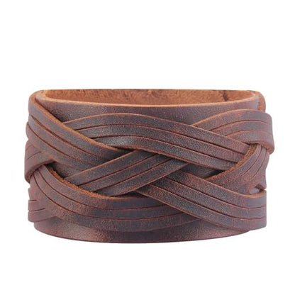 JAOYU Punk Leather Cuff Bracelet Goth Leather Wristband Rock Bracelet Biker Bracelet for Men Leather Armband Black Handmade Jewelry - color: Black Arm Bracelet