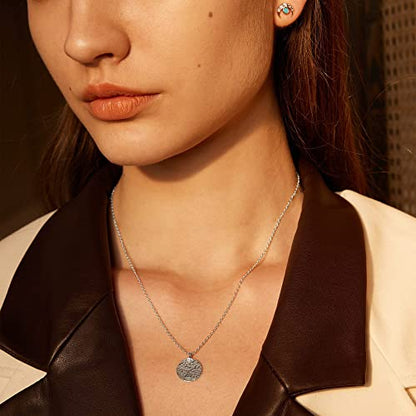 Valloey Rover Gold Necklaces for Women | Dainty 14K Gold/Sterling Silver Plated Cubic Zirconia Star Moon Pendant Necklaces Twist Rope Chain Simple Jewelry for Women - style: Sliver-full moon