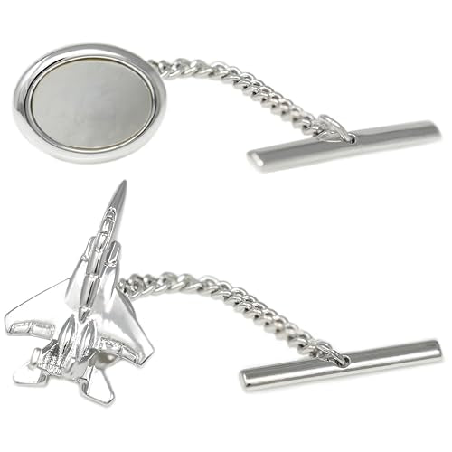 Men’s Tie Tack Tie Pin with Chain – Classic Lapel Pin Accessory for Dress Shirts, Suits & Formal Wear - style: MDTP2B