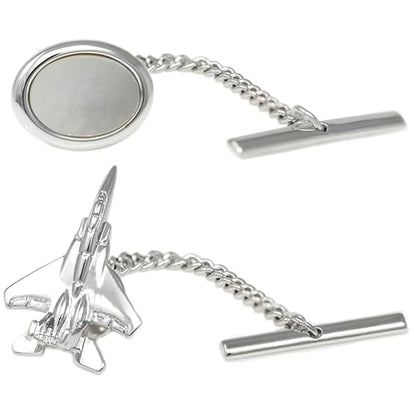 Men’s Tie Tack Tie Pin with Chain – Classic Lapel Pin Accessory for Dress Shirts, Suits & Formal Wear - style: MDTP2B