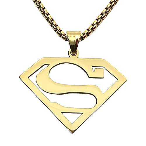 Tapp Collections Stainless Steel Superhero Pendant Necklace - color: Stainless Steel Chain / Gold Color