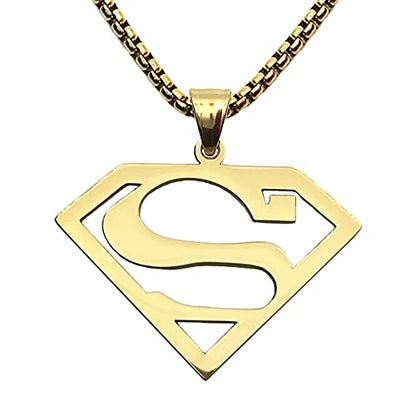 Tapp Collections Stainless Steel Superhero Pendant Necklace - color: Stainless Steel Chain / Gold Color