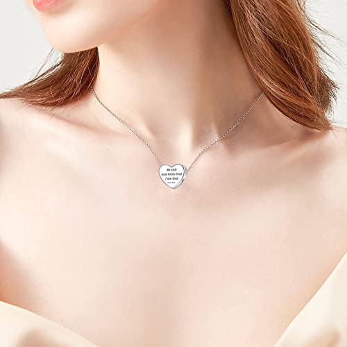 LUXILLA Love You Best Friend Grandma Wife Heart Charm 925 Sterling Silver Charms Fit for Bracelets Necklace Jewelry Gift for Women - color: Be still and know that I am God Psalm 46:10 Charm