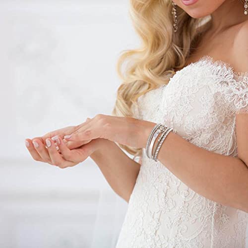 Bracelets for Women, Gifts for Mom Her Christmas Gift 2026 Leather Bracelets for Women Birthday Gift for Daughter Inspirational Wrap Bracelet Sister Friend Teen Girl Gift Layered Stocking Stuffers Jewelry - style: Silver