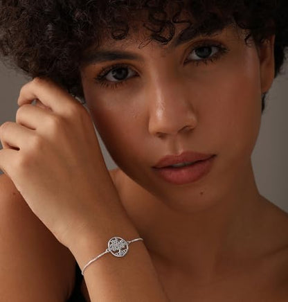 Charmsy 925 Sterling Silver Sliding Bolo Bracelet for Women | Women's Italian Handmade Adjustable Bolo Bead Ball Slider Bracelet - style: Tree-of-Life Bolo