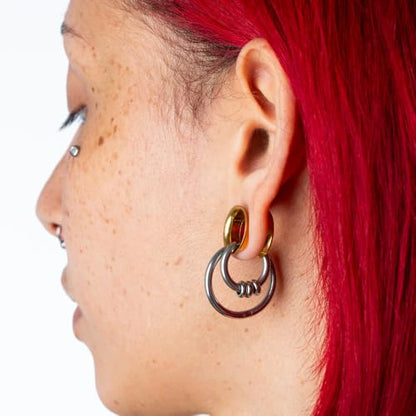 Pierced Owl - Gold Plated Stainless Steel Double Flared Tunnel Plug Earrings, Sold as a Pair - style: 3mm (8GA)