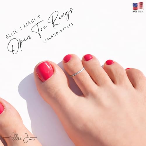Ellie J Maui 14K Gold Filled Toe Rings for Women Adjustable Open Back Hammered Toe Ring Handmade Non Tarnish Dainty Gold Toe Ring Summer Beach Foot Jewelry (Rose Gold, Silver, Gold) - color: 14k Gold Filled (Set of 2 )