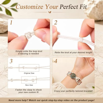 MOINSPIRE Boho Beaded Bracelets for Women - Adjustable Handmade Wrap Bracelet with Tube Natural Stone Beads, Colorful Beaded Strap Bohemian Jewelry Braided for Birthday Gifts - color: Agalmatolite