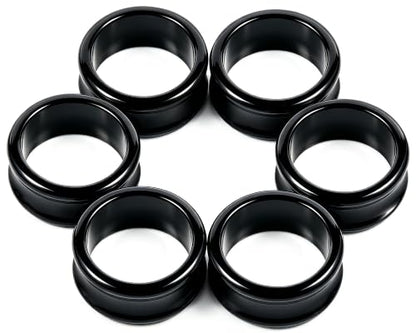 6G-50mm Acrylic Thin Black Gauges for Ear lightweight Tunnels Black Double Flared Ear Flesh Plugs Tunnels Earrings for Women Men - color: 26mm = 1 1/32 inch