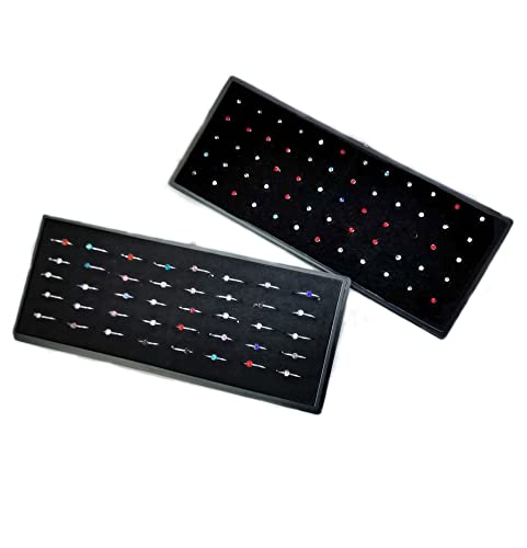 100Pcs Bone Nose Studs Stainless Steel Multicolor Cubic Zirconia Nose Rings Stud Hoop Tragus Cartilage Nose Ring Labret Nose Piercing Pin Jewelry for Women Men 1.5mm 2mm 2.5mm 20G 22G - style: G:60Pcs 1.5mm CZ+40Pcs 8mm Nose hoop