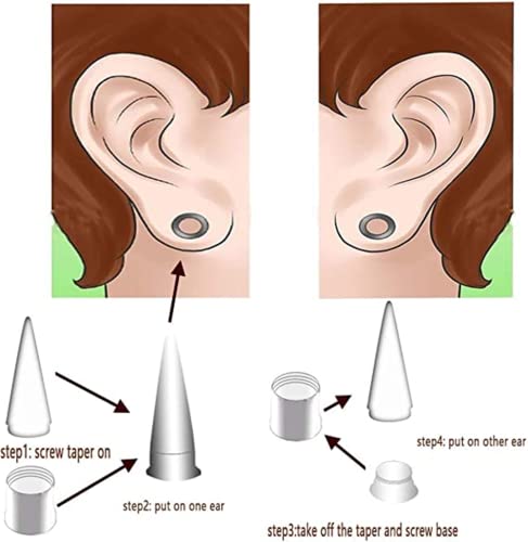 36PCS Ear Gauge Stretching Kit Stainless Steel Double Flare Alloy Tapers 3 In 1 Plugs Set Eyelet 14G-00G - color: Acrylic-(11-20mm)-Silver