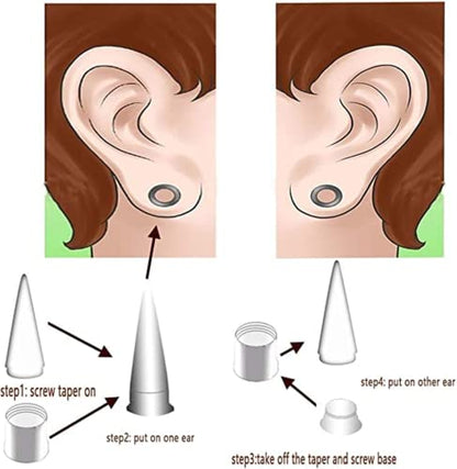 36PCS Ear Gauge Stretching Kit Stainless Steel Double Flare Alloy Tapers 3 In 1 Plugs Set Eyelet 14G-00G - color: Acrylic-(11-20mm)-Silver