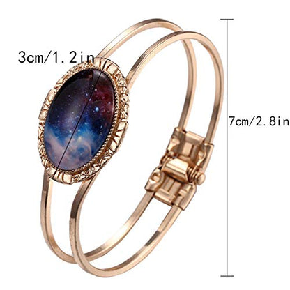 Minache Gold Silver Oval Bezel Tray Cuff Bangles Bracelets for Women,20mm Blank Cuff Style Bracelet Trays for Bracelet DIY Making - color: Steel color