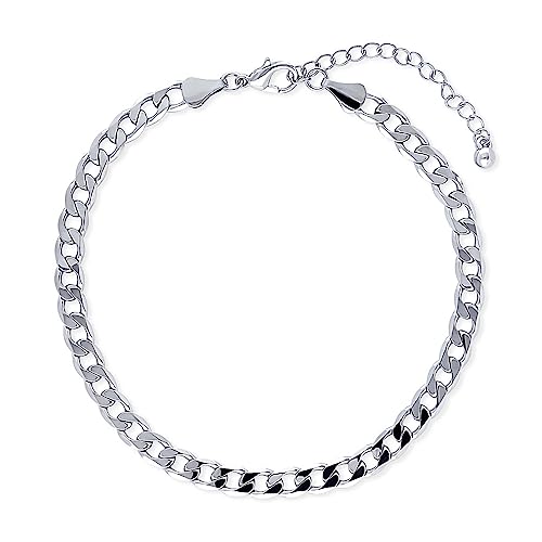 BERRICLE Curb Chain Anklet Ankle Bracelet for Women, Base Metal