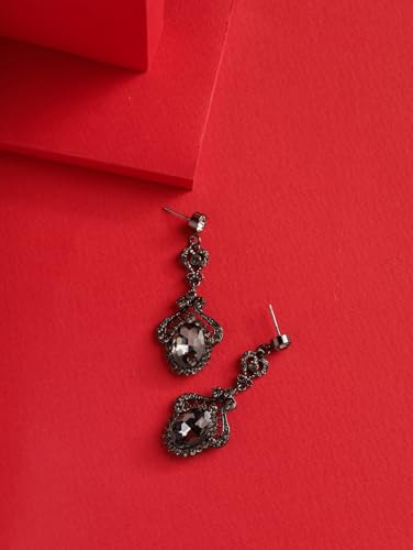 Christmas Halloween Red Heart Shaped Pattern Alloy Earrings, Gothic Antique Style Jewelry for Women - style: Earrings EARR.005