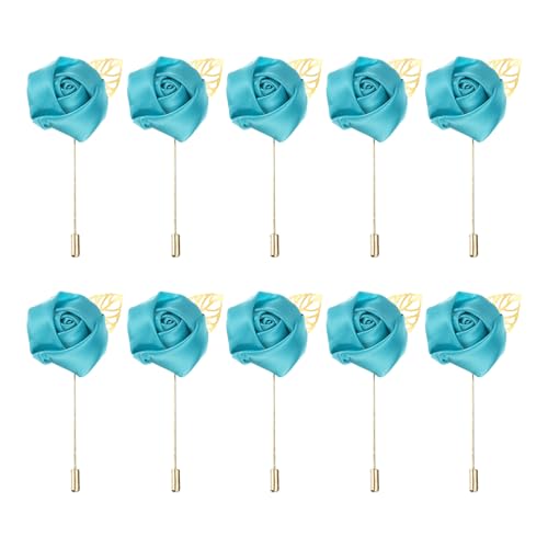 MECCANIXITY Groom Boutonnieres Rose Boutonnieres Pins for Wedding - color: Blue