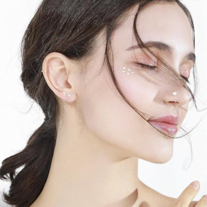 12 Pairs Half Hoops Earrings for Women Backless Earrings 14K Gold/Silver | Stay Close Open Hoop Huggie Earrings Hypoallergenic 316L Stainless Steel Poke Free Sleep in Trendy Jewelry Gift - style: 12S