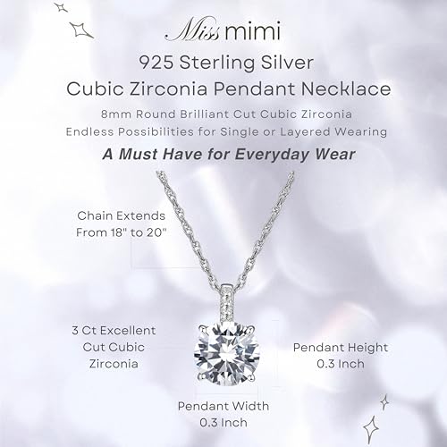 925 Sterling Silver Cubic Zirconia Necklace and Earrings Set for Women, Heart, Cushion, Round, Emerald Cut CZ, Solitaire Bezel Jewelry Set, CZ Bridal Jewelry Set, Bridesmaid Gift - style: Round Cut