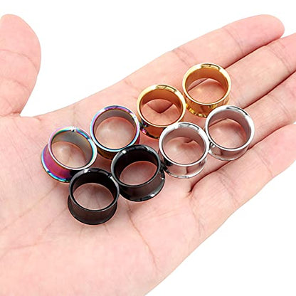 Qmcandy 18pcs or 8pcs 8g-5/8 in Organic Stone & Stainless Steel Mixed Ear Tunnels Stretching Plugs Piercing - color: 4 pair 4g(5mm)