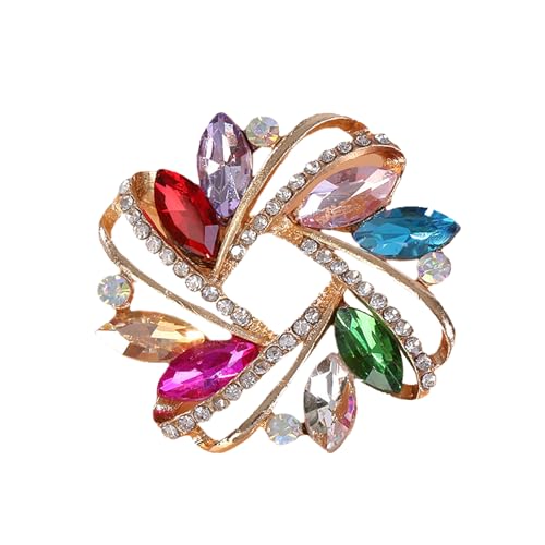 ATHHZ Pearl Flower Brooches and Pins for Women Suit Dress Decorative Gold Brooch - color: Multicolor A