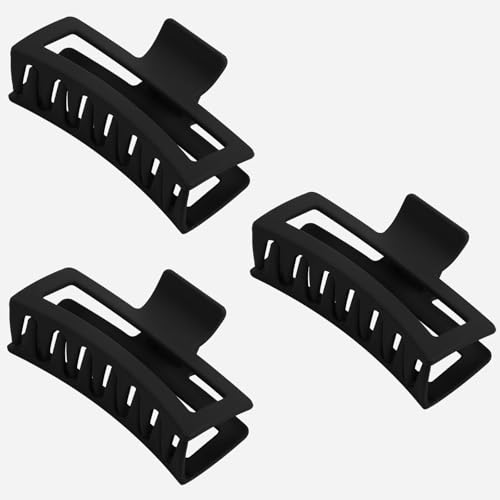 3Pcs Jumbo Hair Claw Clips for Thick Hair, 5 Inches Extra Large Non-Slip Hair Claws Rectangle Hair Clips for Buns Ponytails Strong Hold Hair Accessories for Women Girls - color: Color_02