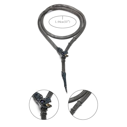 FANZE Snake Necklace for Women，Adjustable Punk Gold Snake Choker Necklace Halloween Gifts Party Multi-Purpose Jewelry - color: Black