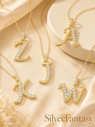 14K Gold Initial Necklaces for Women with Letter A-Z Pendant | Minimalist Simple Monogram Alphabet Pendant, Adjustable Cable Chain, Personalized Jewelry, Birthday Gift, Anniversary Jewelry