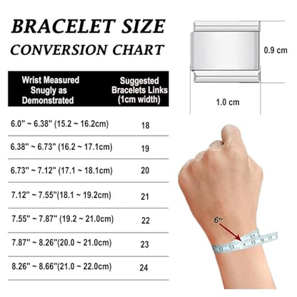 Italian Charm Bracelet with 10 or 20 Charms, Stainless Steel Adjustable DIY Charm Bracelet for Women & Men, Includes Opener Tool – Gold or Silver Options - color: Silver-10PCS