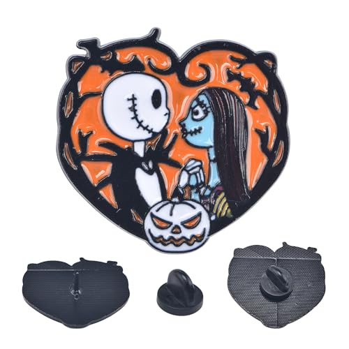 Cartoon Movie Character Enamel Pins for Backpacks Bags Hats Clothes Accessories Women Enamel Lapel Badge Pins Brooch Set - color: The Nightmare Before Christmas
