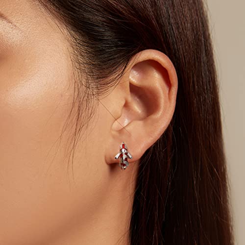 925 Sterling Silver Earrings Hypoallergenic Huggie Earring for Women - color: koi
