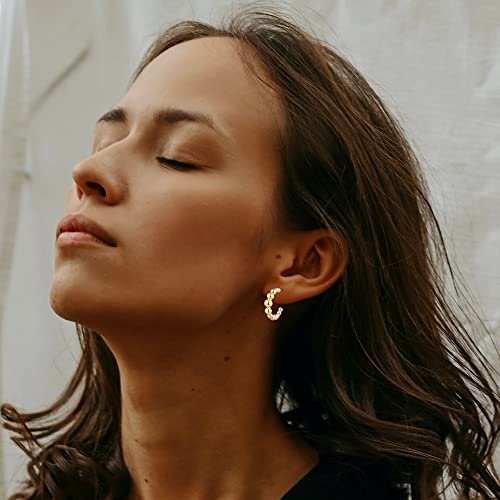 9 Pairs Gold Chunky Hoop Earrings Set for Women, 14K Gold Plated Twisted Huggie Hoop Earring Hypoallergenic, Lightweight Thick Open Hoops Earrings Jewelry Gifts. - color: A-9 Gold Hoop Earrings
