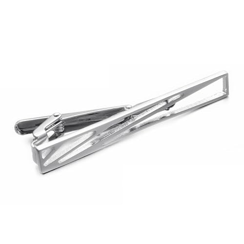 Yoursfs Irregular Hollow Out Tie Clips for Men | Small Square, Silver, Stainless Steel, Personalized Jewelry