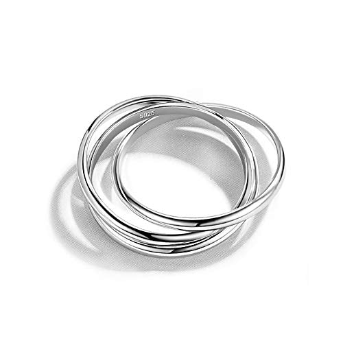 Dankadi Minimalist 925 Sterling Silver Triple Ring - Women's Glamour Jewelry Cocktail Party Unisex Accessories 5# -11#